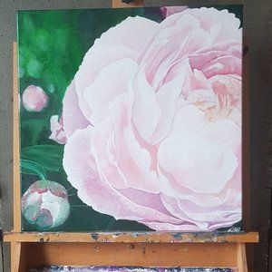 Original Painting Oils on Canvas 'Peonies'